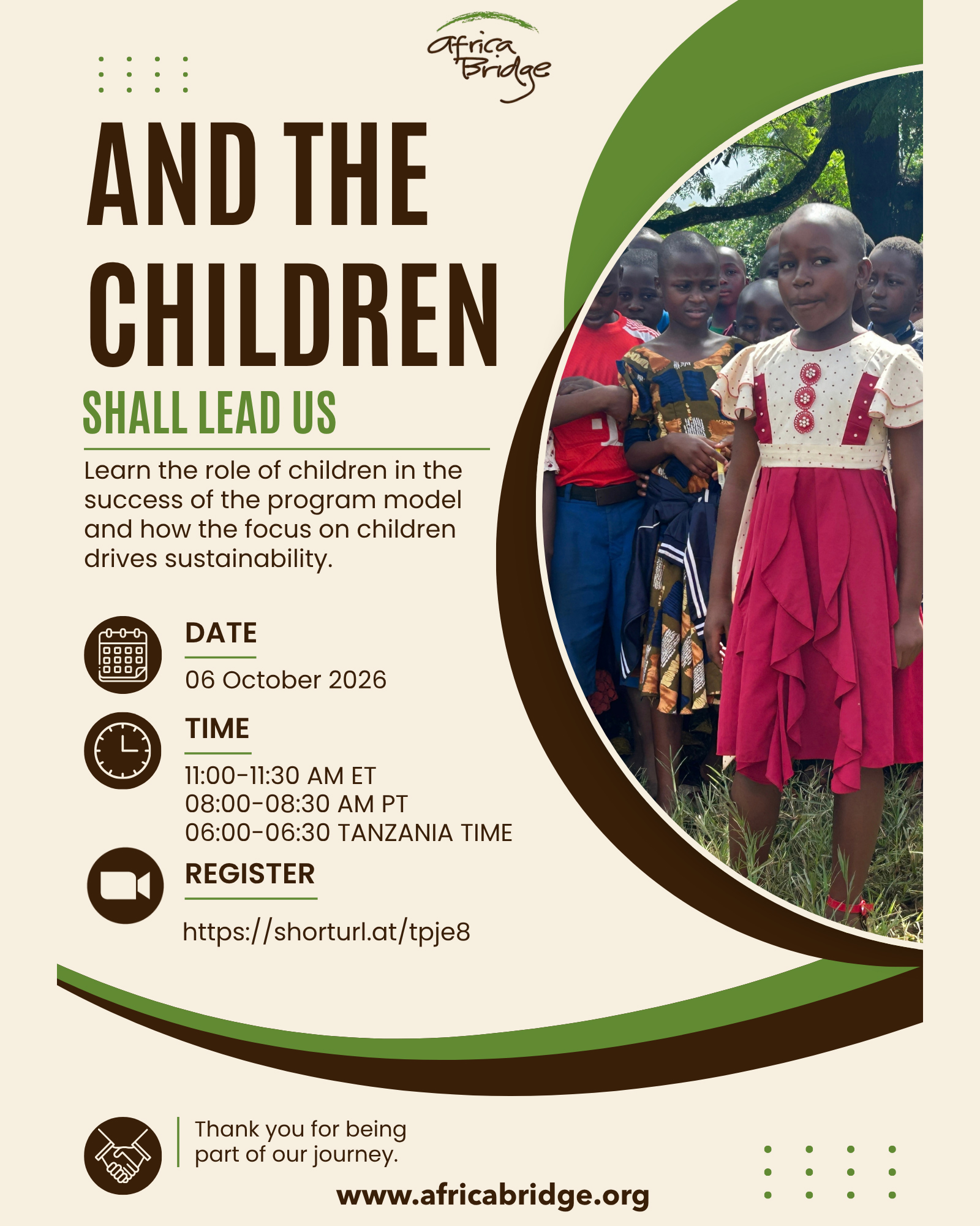 Join us on October 6 – And The Children Shall Lead Us